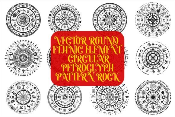 Download Vector Round Ethnic Element Featuring - Vector Collection