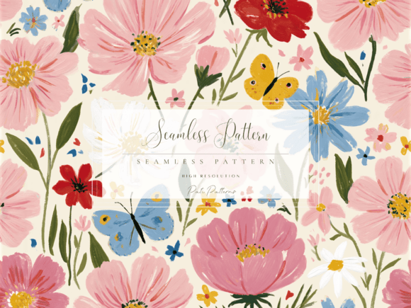 Download Seamless Cottage Garden Floral Pattern PNG - Garden Collection