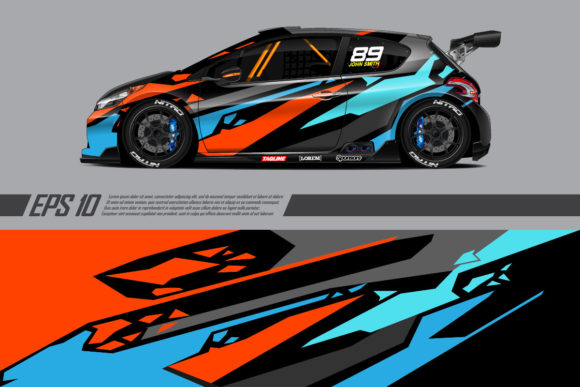 Download Sport Car Vector with Wrap Vinyl Design - Vector Collection