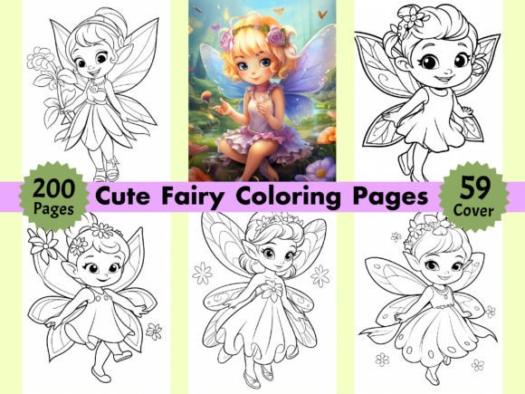 Download 200 Cute Fairy Coloring Pages for Kids - Premium Resources
