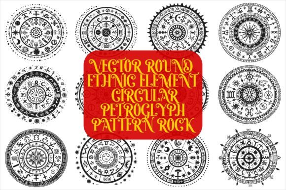 Download Vector Round Ethnic Element Featuring - Vector Collection