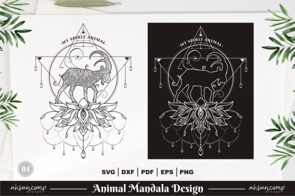 Download IBEX, Animal Mandala Design Vector 04 - Vector Collection