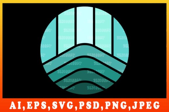 Download Sunset Circle Design Graphic Art POD - Premium Bundle