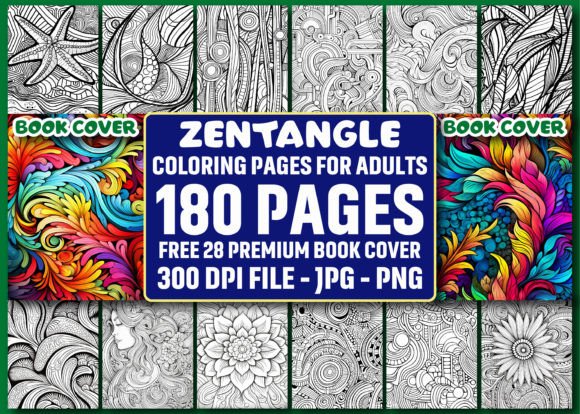 Download 180 Zentangle Coloring Pages for Adults - Premium Resources